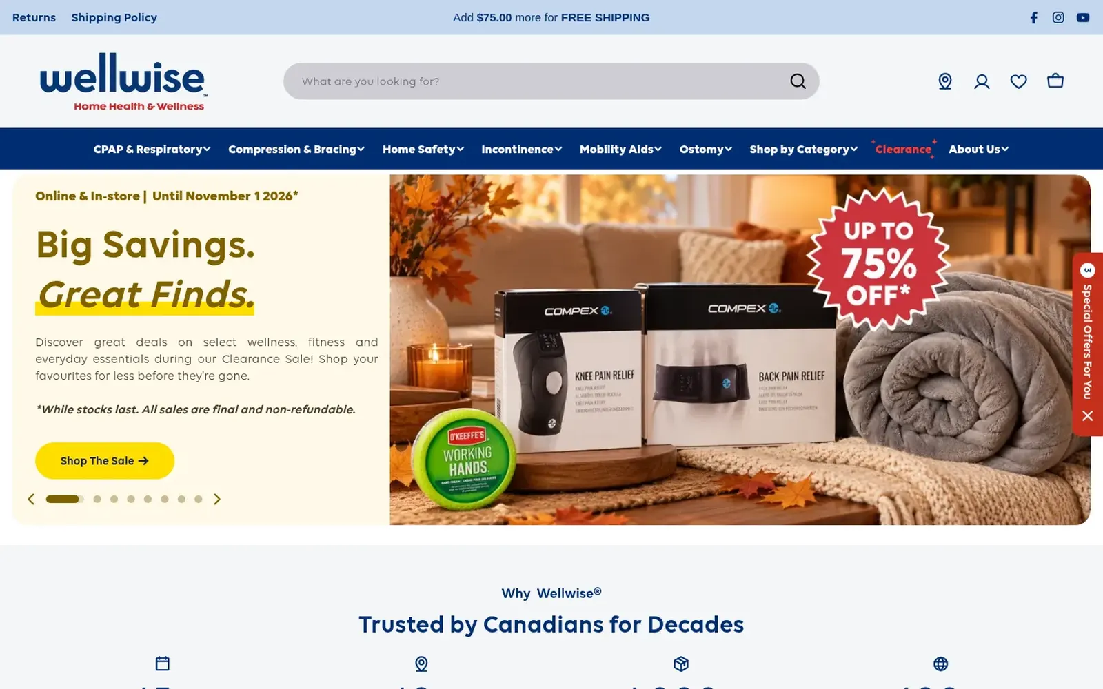 Home page of Wellwise by Shoppers Drug Mart, a Shopify store built by Startup Slang