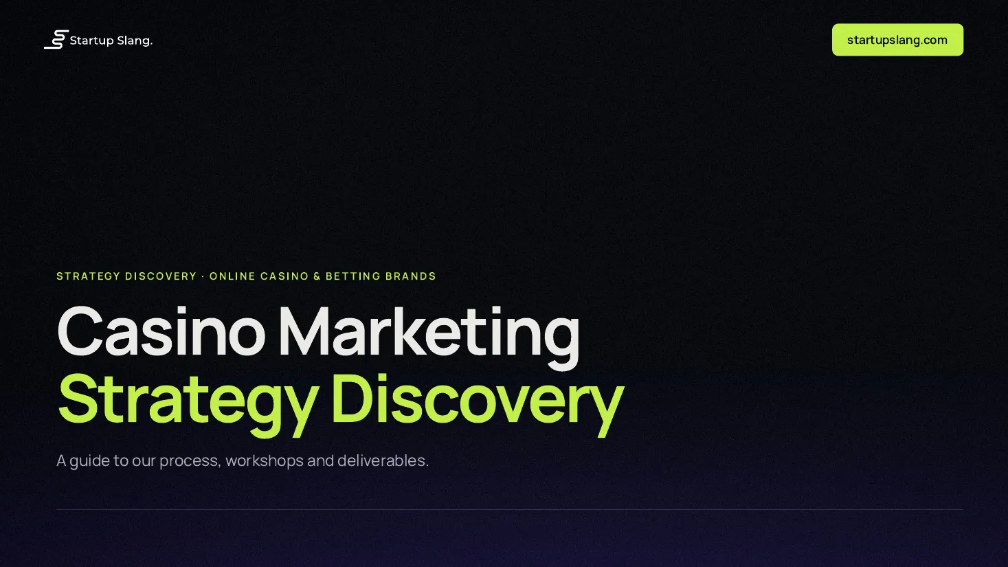 Casino Marketing Strategy Discovery deck cover