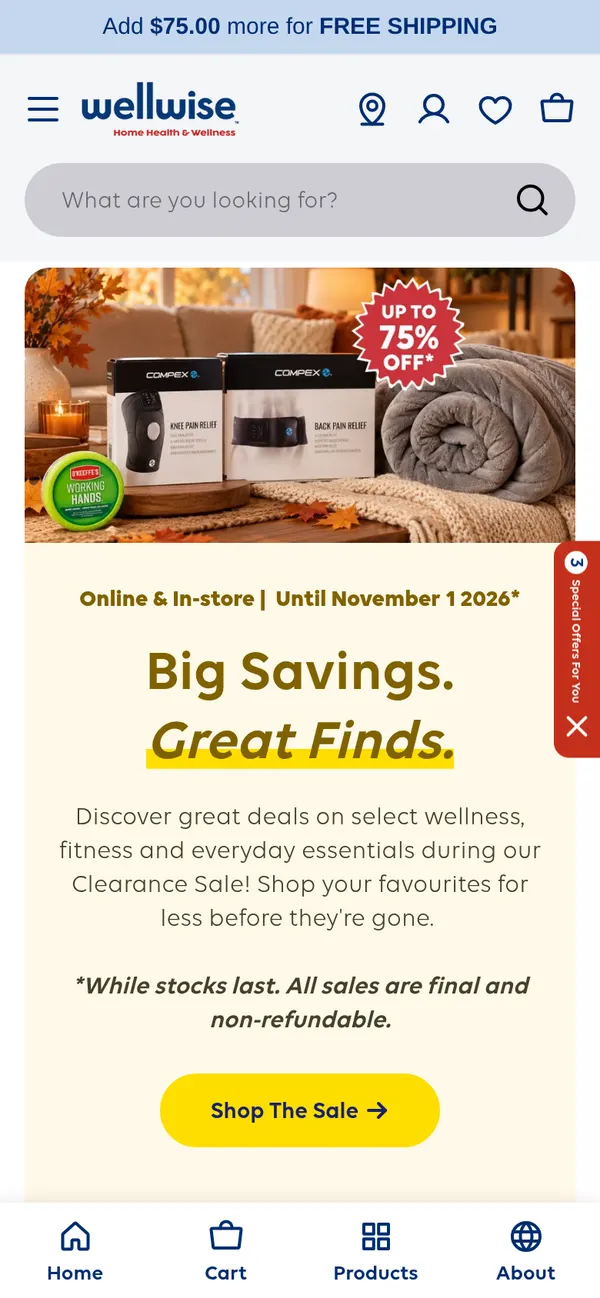 shop.wellwise.ca on mobile